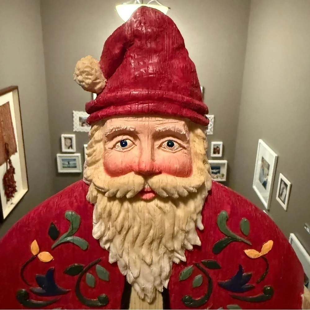 Christmas Santa Card Holder Holiday Renovators Supply Resin Textured Home Decor